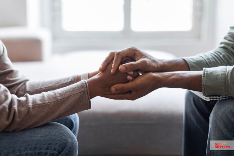 Offering emotional support during financial struggles linked to bankruptcy vs insolvency